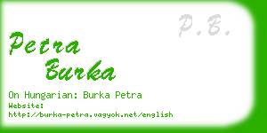 petra burka business card